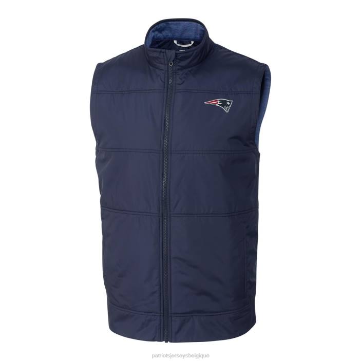 Patriots Jersey Hommes cutter & buck bleu marine gilet zippé furtif big & tall vêtements 864Z2099