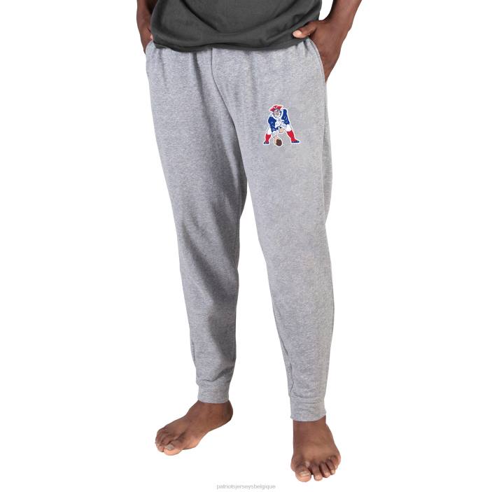 Patriots Jersey Hommes Concepts Sport - Pantalon éponge gris à revers avec logo mainstream vêtements 864Z1251