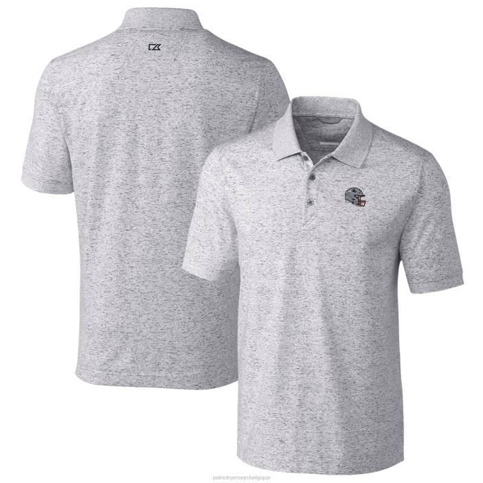 Patriots Jersey Hommes Cutter & Buck gris casque avantage tri-mélange polo vêtements 864Z1300
