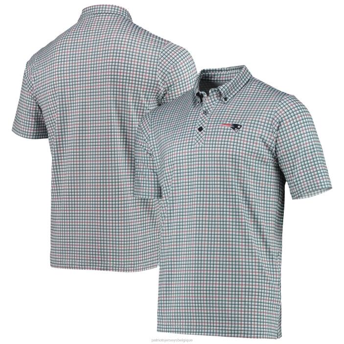 Patriots Jersey Hommes antigua gris/bleu marine polo boutonné livre vêtements 864Z1423