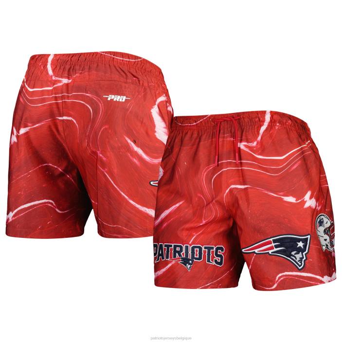 Patriots Jersey Hommes pro standard rouge short imprimé marbré vêtements 864Z1735