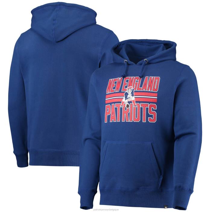 Patriots Jersey Hommes 47 pull à capuche à rayures royales vêtements 864Z595