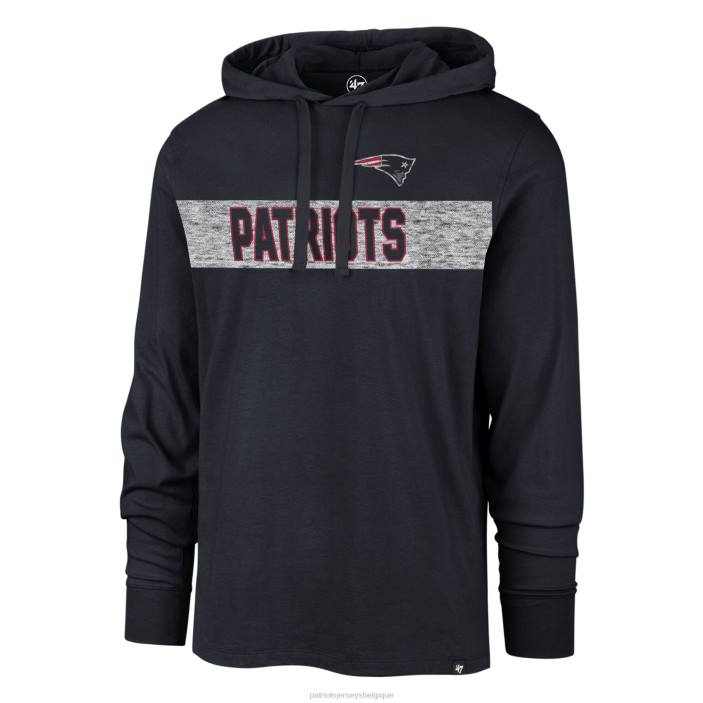 Patriots Jersey Hommes 47 t-shirt à capuche à manches longues franklin bleu marine vêtements 864Z720
