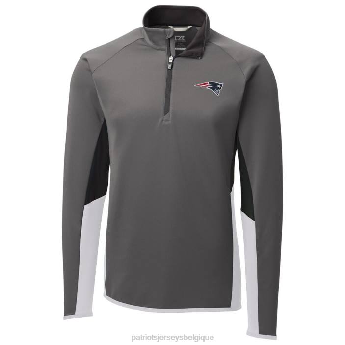 Patriots Jersey Hommes cutter & buck gris traverse colorblock quart-zip pullover vêtements 864Z777