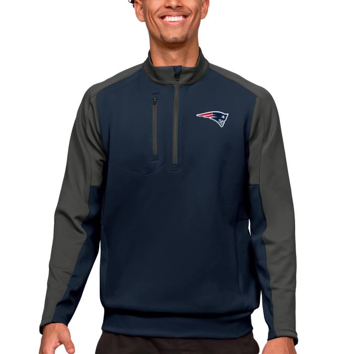 Patriots Jersey Hommes haut à enfiler zippé antigua navy team vêtements 864Z660