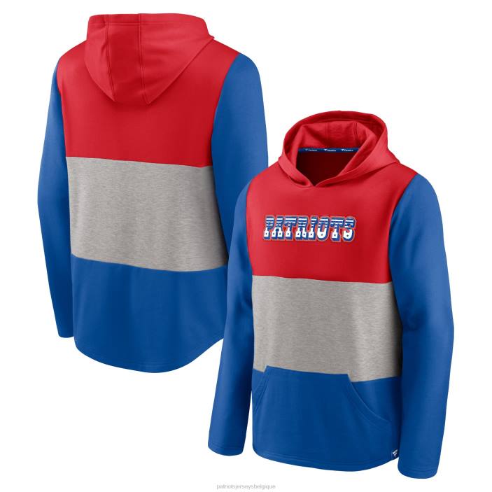 Patriots Jersey Hommes sweat à capuche avec logo linéaire rouge/royal fanatics branded vêtements 864Z598