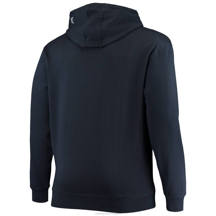 Patriots Jersey Hommes sweat à capuche bleu marine à enfiler avec logo primaire new era big & tall vêtements 864Z760