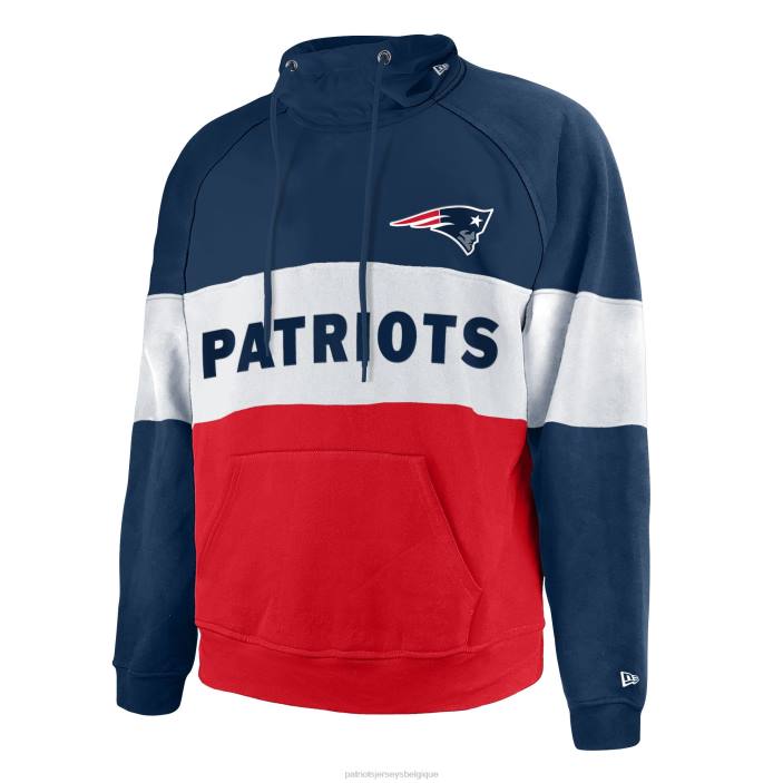 Patriots Jersey Hommes sweat à capuche raglan new era bleu marine/rouge big & tall current team en polaire color block vêtements 864Z757