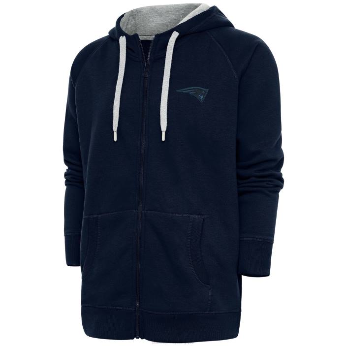 Patriots Jersey Hommes sweat à capuche zippé antigua bleu marine à logo ton sur ton vêtements 864Z821