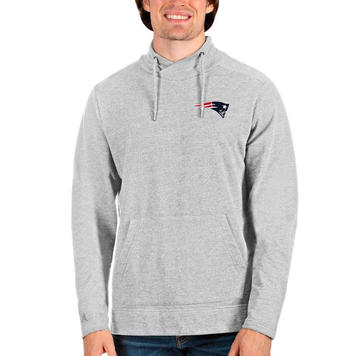 Patriots Jersey Hommes sweat gris chiné antigua à encolure croisée vêtements 864Z734