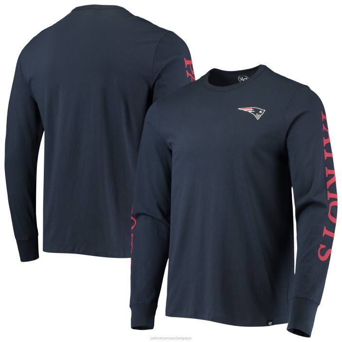 Patriots Jersey Hommes 47 t-shirt à manches longues franklin bleu marine vêtements 864Z1889