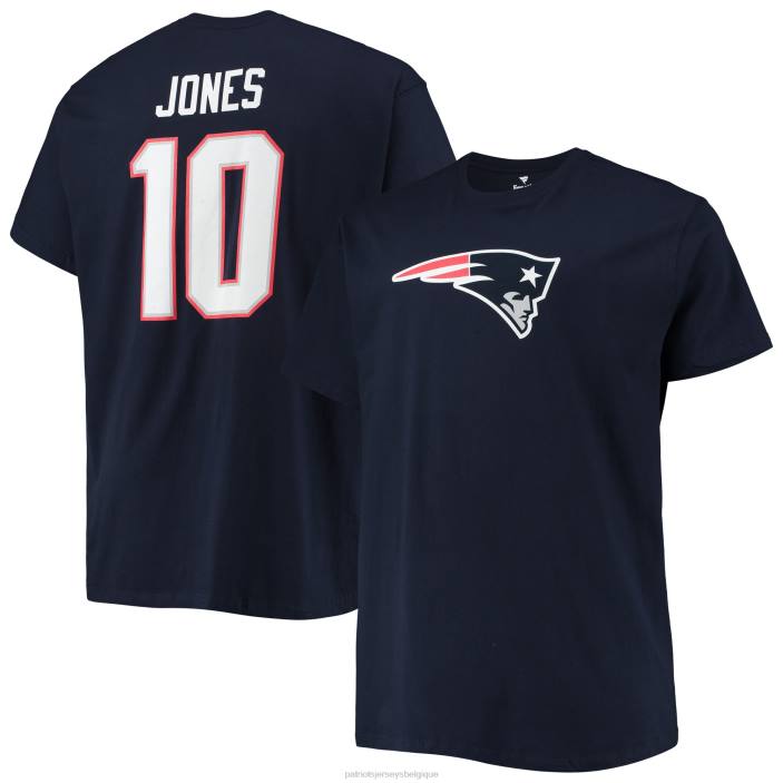 Patriots Jersey Hommes fanatics branded mac jones t-shirt bleu marine avec nom et numéro de joueur vêtements 864Z1910